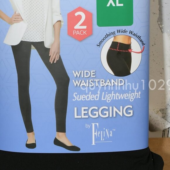 Felina wide waistband sueded lightweight legging 2 pack - Picture 2 of 8